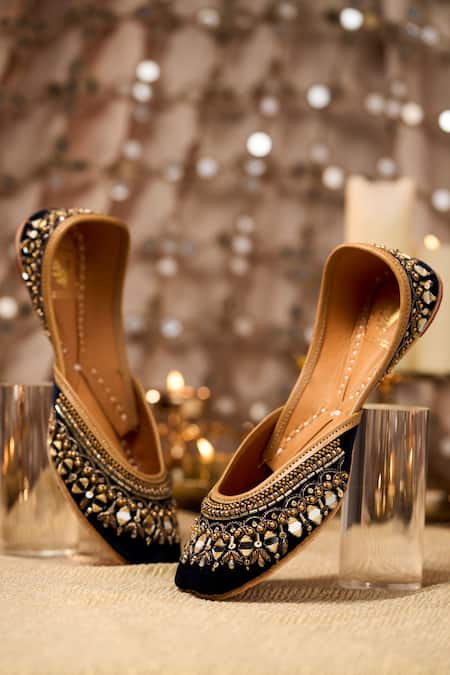 House Of Vian Falak Navy Blue Embellished Juttis 