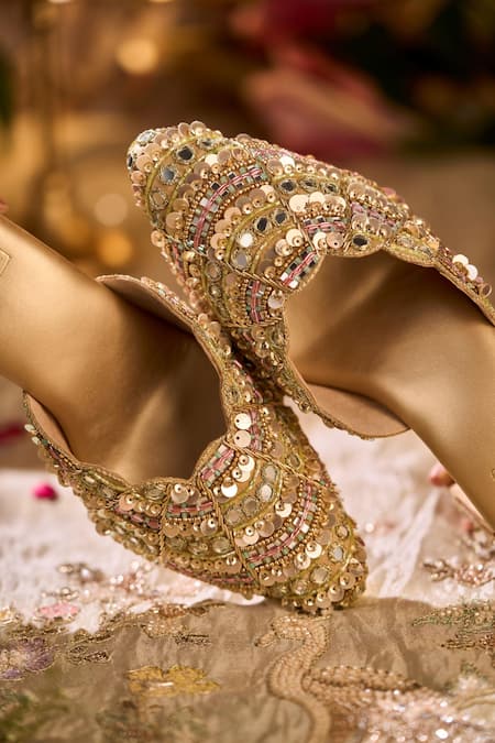 House Of Vian Suroor Hand Embroidered Mule Heels 