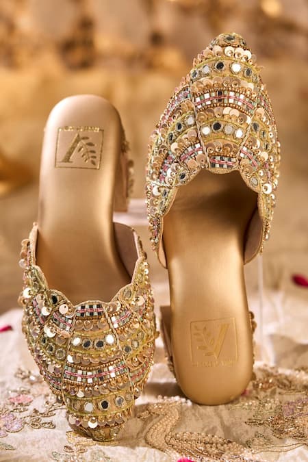 House Of Vian Suroor Hand Embroidered Mule Heels 