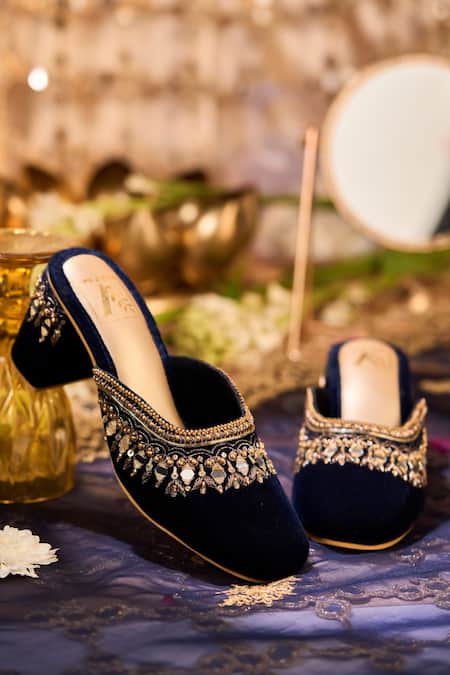 House Of Vian Falak Embellished Mule Heels 