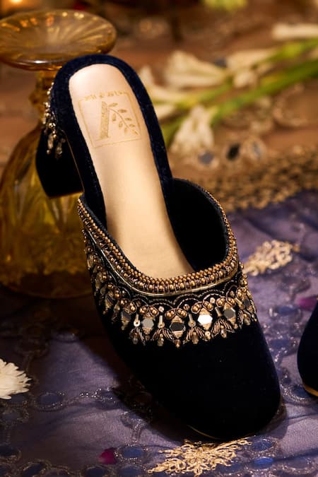 House Of Vian Falak Embellished Mule Heels 