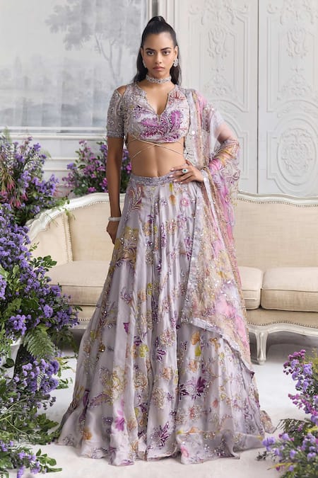 Mahima Mahajan Zaira Embroidered Floral Lehenga Blouse Set 