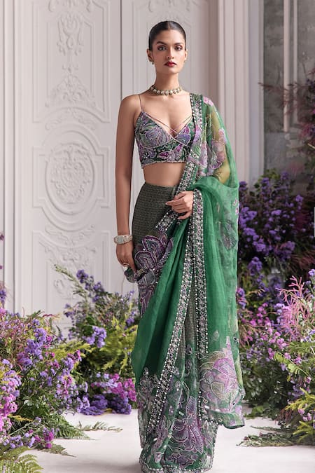Mahima Mahajan Zumra Pre-Draped Saree & Padded Blouse Set 