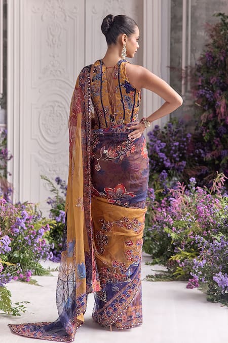 Mahima Mahajan Ivana Printed Pre-Draped Saree & Blouse Set 