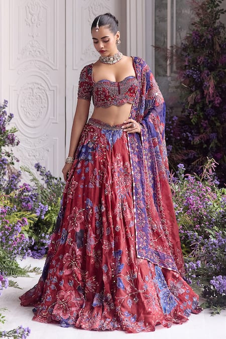 Mahima Mahajan Ridaa Floral Embroidered Lehenga Set  