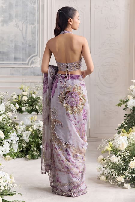 Mahima Mahajan Lina Floral Print Pre-Draped Saree & Blouse Set 