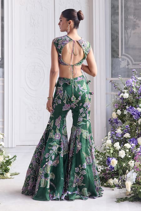 Mahima Mahajan Nora Floral Embroidered Blouse & Sharara Set 