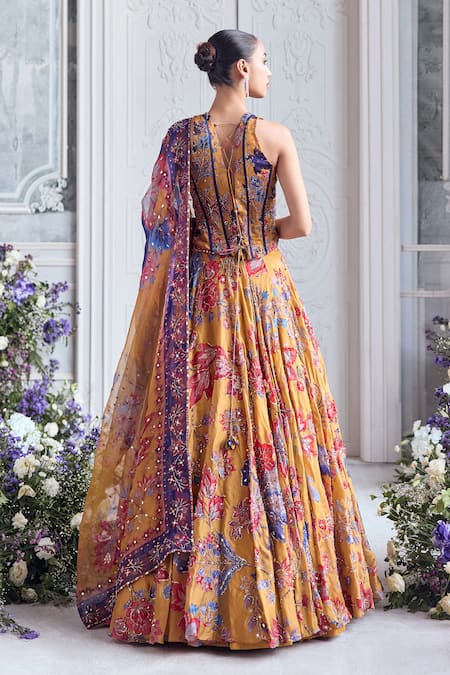 Mahima Mahajan Maham Embroidered Corset Lehenga Set 