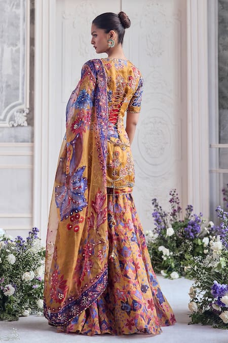 Mahima Mahajan Raesha Floral Embroidered Kurta & Sharara Set 