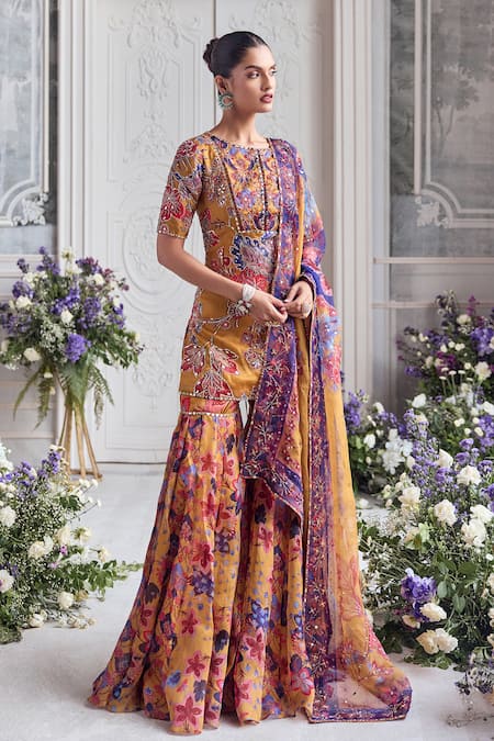 Mahima Mahajan Raesha Floral Embroidered Kurta & Sharara Set 