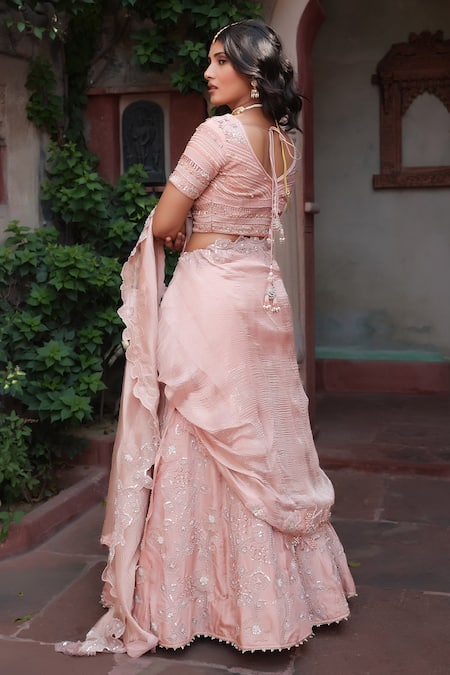 Nidhi Kejriwal Embroidered Pre-Draped Lehenga Saree With Blouse 