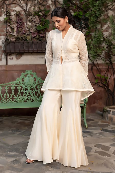 Nidhi Kejriwal Wired Design Flared Coat Set 