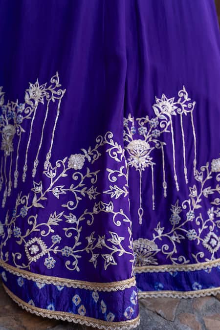 Nidhi Kejriwal Purple Silk, Organza Zari, Sequins, Pearls, Handwork And Sequence Lehenga Set Online at Aza Fashions Nidhi Kejriwal_Purple Silk, Organza Zari, Sequins, Pearls, Handwork And Sequence Lehenga Set _Online_at_Aza_Fashions