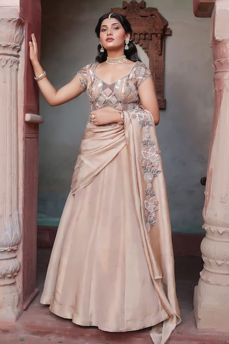 Nidhi Kejriwal Self Tissue Lehenga Set 