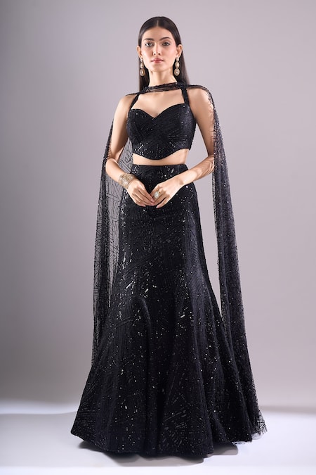 Samyukta Singhania Geometric Hand Embroidered Lehenga Set 