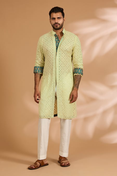 Rabani & Rakha Georgette Sequin & Thread Jaal Kurta Set 