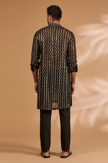 Rabani & Rakha Sequined Zig Zag Kurta & Pant Set 
