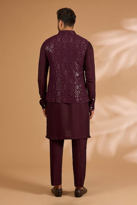 Rabani & Rakha Sequined Jaal Bundi & Kurta Set 