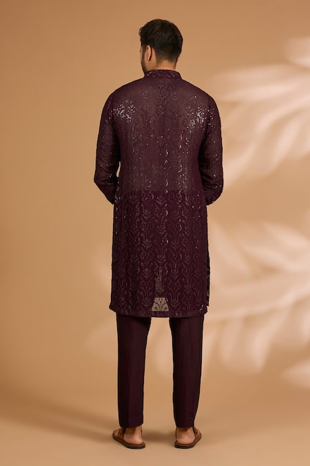 Rabani & Rakha Sequined Jaal Kurta With Pant 