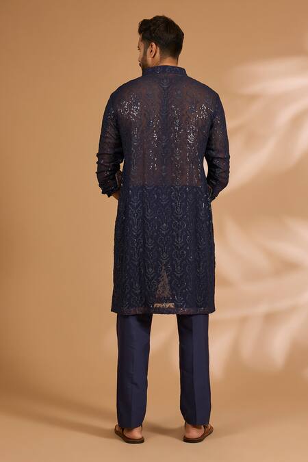 Rabani & Rakha Georgette Sequin Jaal Kurta Set 