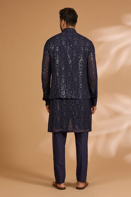 Rabani & Rakha Sequin Jaal Bundi Kurta Set 