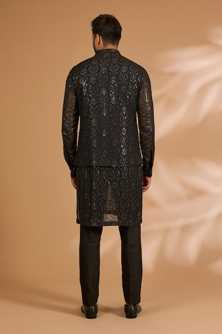 Rabani & Rakha Sequined Jaal Bundi Kurta Set 