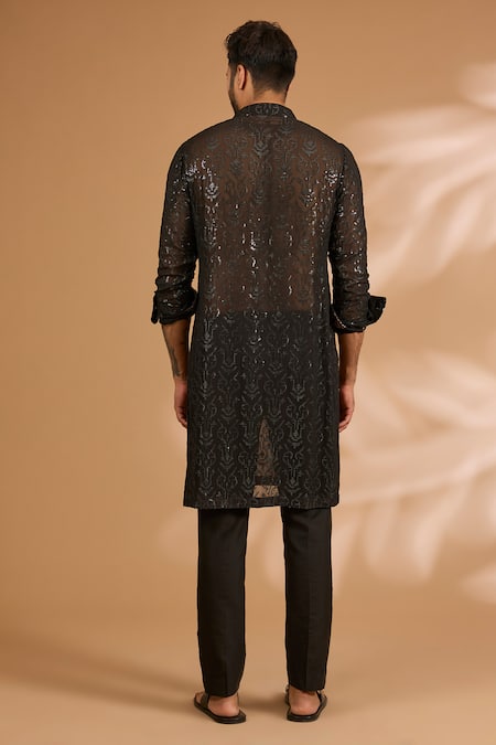 Rabani & Rakha Georgette Sequin Jaal Kurta Set 