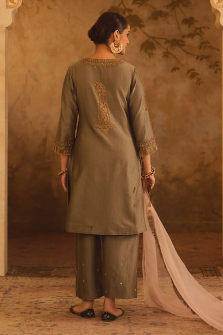 AFRIYA Zardozi Dori Embroidered Kurta Set 