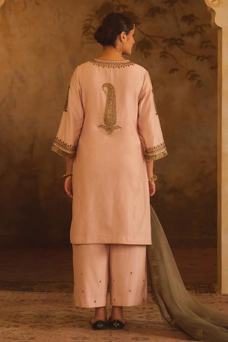 AFRIYA Zardozi & Pearl A-Line Kurta Set 