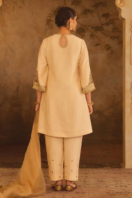 AFRIYA Zardozi Dori Embroidered Kurta Set 