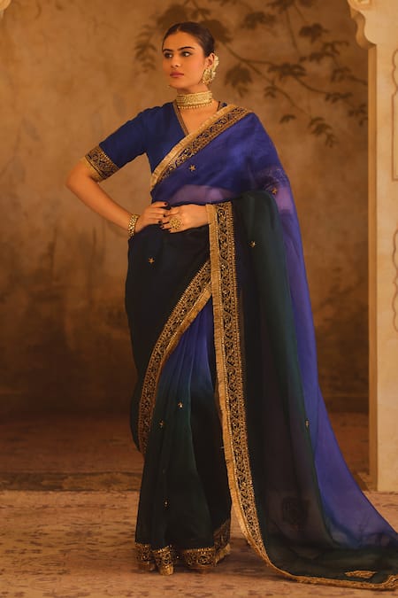 AFRIYA Organza Hand Work Saree With Blouse 