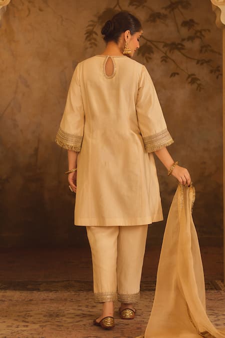 AFRIYA Gota Border A-Line Kurta Set 