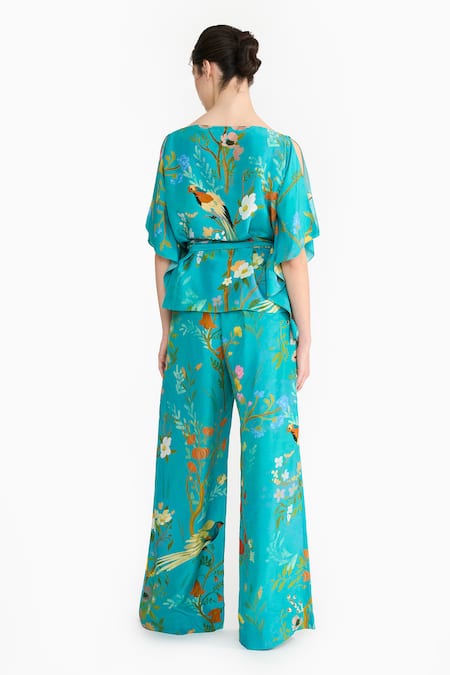 Gauri & Nainika Chinoiserie Printed Kaftan Top & Pant Set 