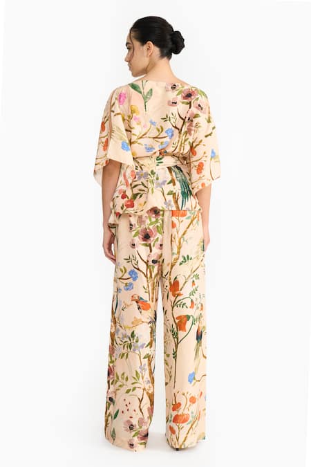 Gauri & Nainika Chinoiserie Printed Kaftan Top & Pant Set 