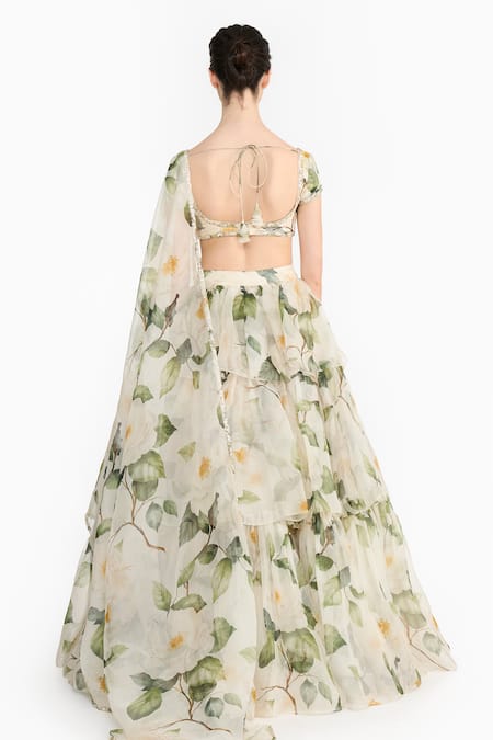 Gauri & Nainika Indian Rose Printed Lehenga Set 