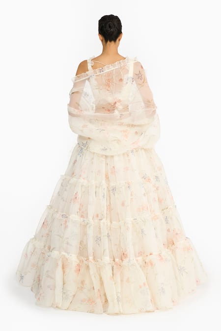 Gauri & Nainika Wildflower Printed Ruffled Lehenga Set 