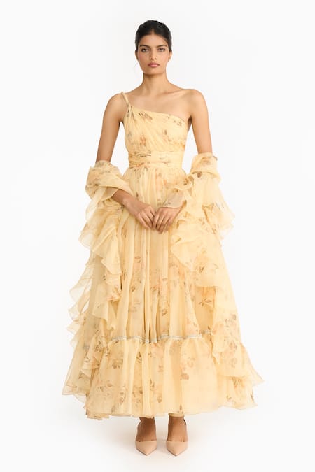 Gauri & Nainika Vintage Rose Twisted Anarkali Set 