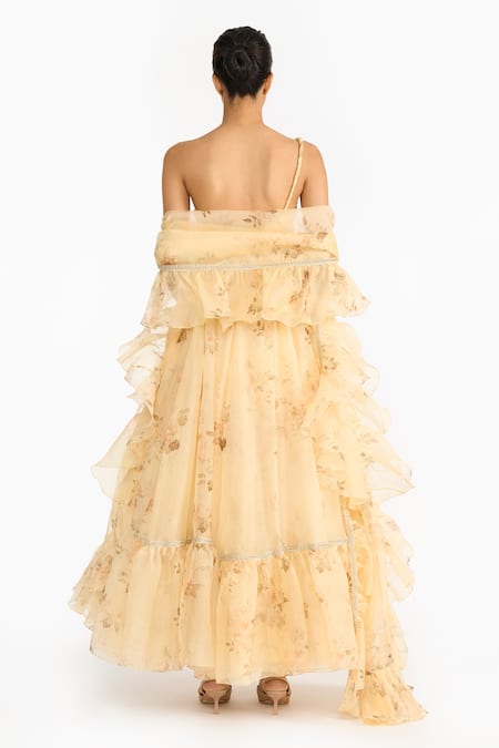 Gauri & Nainika Vintage Rose Twisted Anarkali Set 