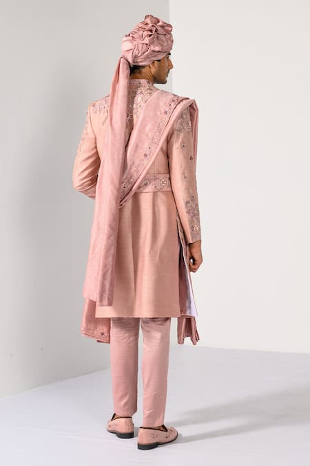 Kalpana Naik Maharaja Rose Splendor Elegance Sherwani Set 