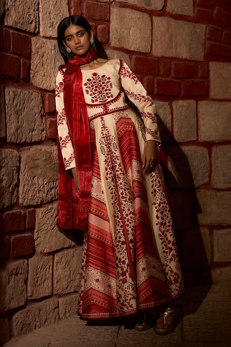 Saangi Mehr Rang Printed Anarkali With Dupatta 