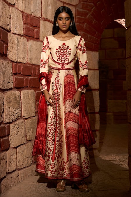 Saangi Mehr Rang Printed Anarkali With Dupatta 