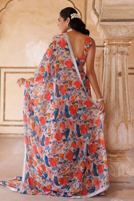 Bannhi By Priyanka Rathore Floral Printed Lehenga Set With Embroidered Blouse 