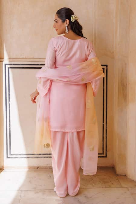 Bannhi By Priyanka Rathore Gota Patti Kurta & Dhoti Set With Dual-Tone Dupatta 