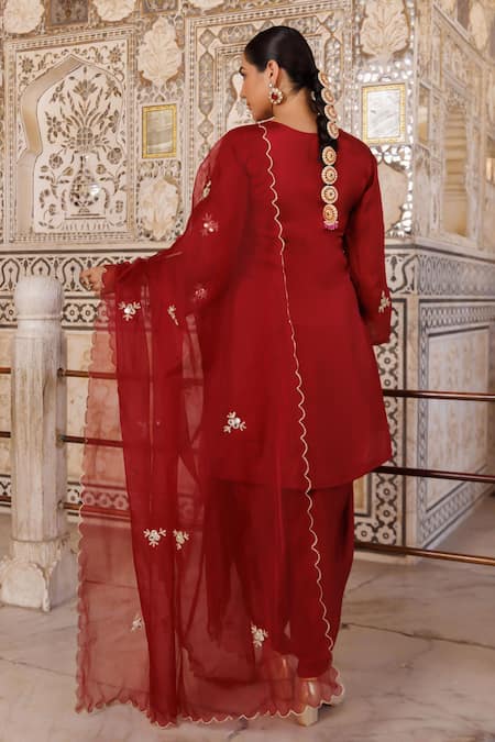 Bannhi By Priyanka Rathore Gota Patti Kurta Dhoti Pant & Dupatta Set 