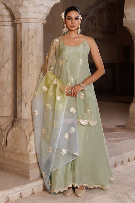 Bannhi By Priyanka Rathore Gota Patti Work Kurta & Sharara Set With Dupatta 