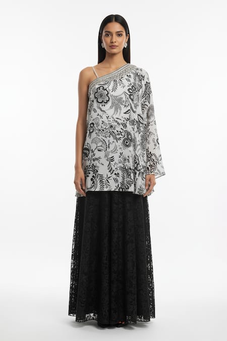 Basanti - Kapde Aur Koffee White Crepe Embroidered Sharara Set 