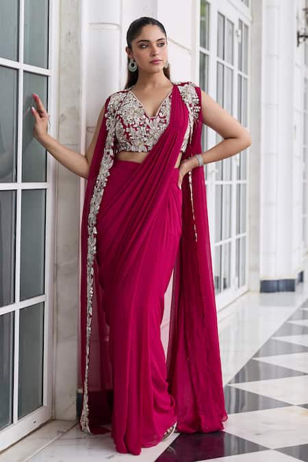 Seema Thukral Anmol Embellished Pre-Draped Saree Set With Jacket 