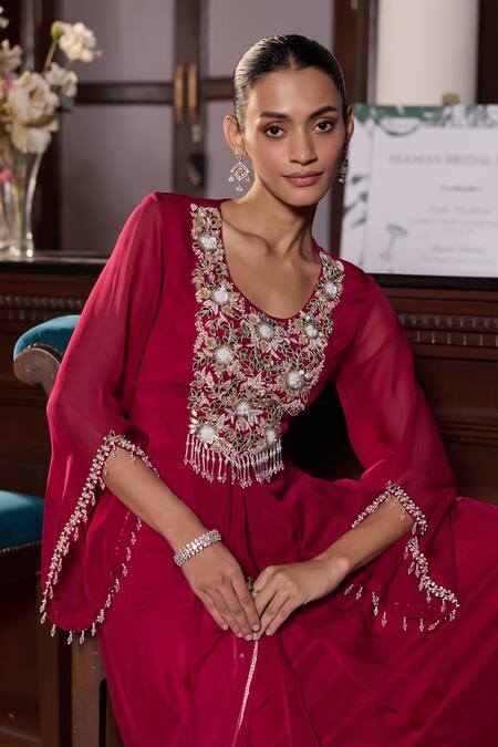 Buy Seema Thukral Pink Organza, Satin, Net Embroidery, Beads, Gurbani Embellished Kurta Set Online at Aza Fashions Buy_Seema Thukral_Pink Organza, Satin, Net Embroidery, Beads, Gurbani Embellished Kurta Set _Online_at_Aza_Fashions