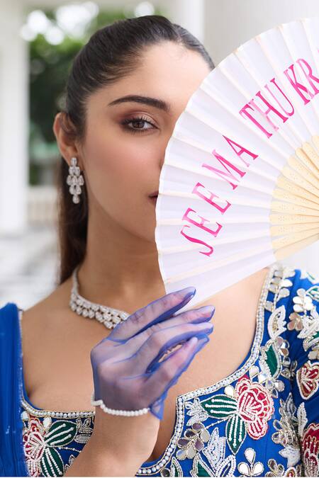 Buy Seema Thukral Blue Georgette, Satin, Net Embroidery, Heena Embellished Blouse Lehenga Set Online at Aza Fashions Buy_Seema Thukral_Blue Georgette, Satin, Net Embroidery, Heena Embellished Blouse Lehenga Set _Online_at_Aza_Fashions