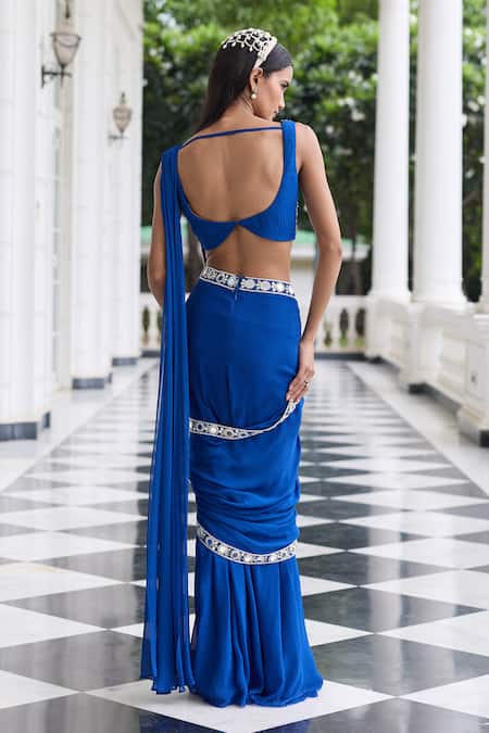 Seema Thukral Parul Embellished Blouse With Pre-Draped Saree 
